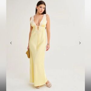 Rumored Yellow and White Maxi Dress